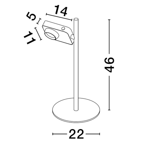 Lampada da comodino macchina fotografica nera led 3000k moderna