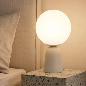 Ondaluce lampada cemento bianco moderna per camera da letto