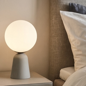 Ondaluce abat-jour rock lampada da comodino moderna cemento vetro bianco