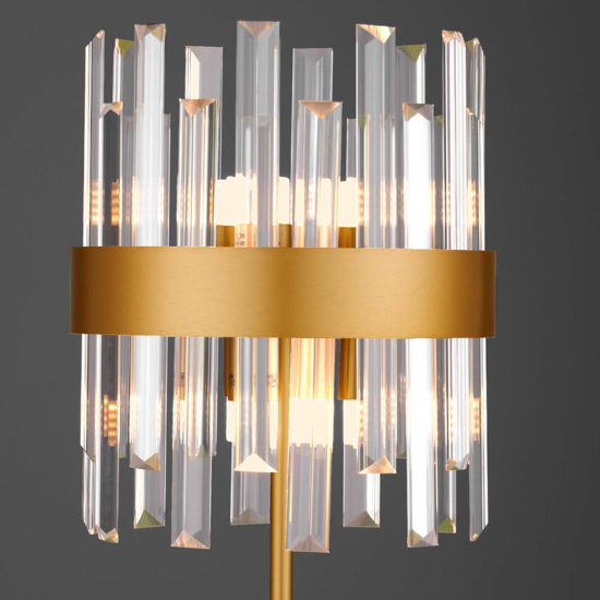 Lampada da comodino oro con cristalli stile contemporaneo Lampada da comodino oro con cristalli stile contemporaneo