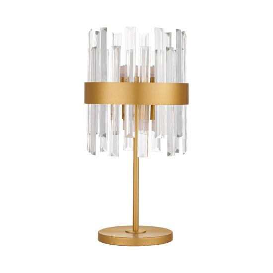 Lampada da comodino oro con cristalli stile contemporaneo Lampada da comodino oro con cristalli stile contemporaneo