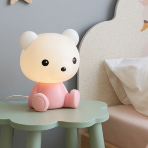 Lampada led da comodino per cameretta bambina rosa led rgb 3000k portatile
