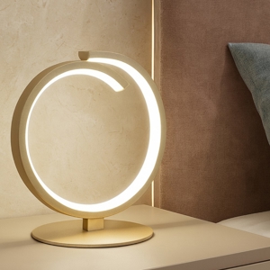 Lampada da comodino moderna oro toplight tornado 12w led 3000k 4000k