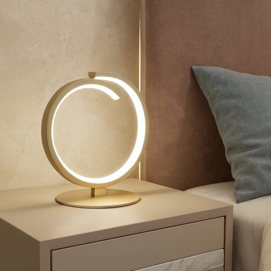 Lampada da comodino moderna oro toplight tornado 12w led 3000k 4000k