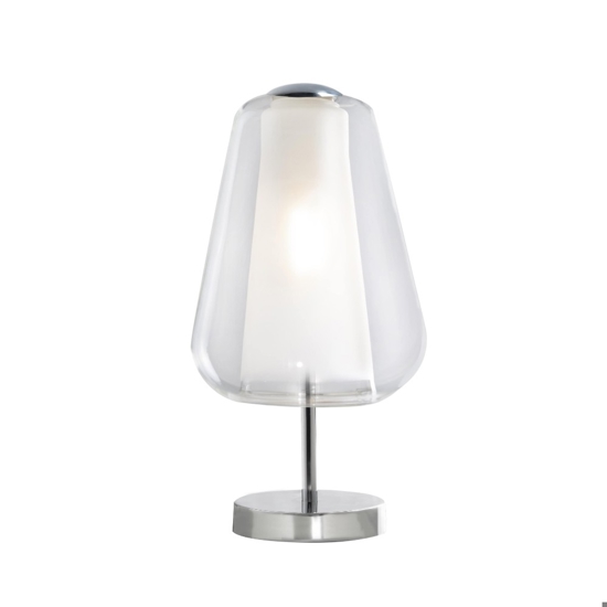Lampada abat-jour per camera da letto da comodino cromo trasparente