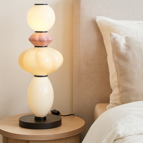 Abat-jour da comodino lampada moderna ceramica vetro led 16w 3000k