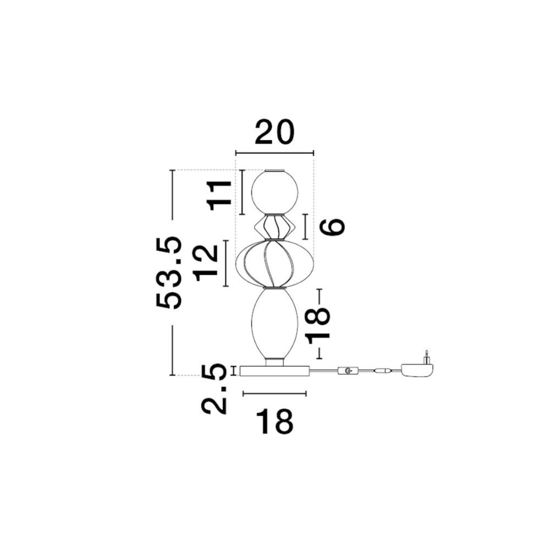 Abat-jour da comodino lampada moderna ceramica vetro led 16w 3000k