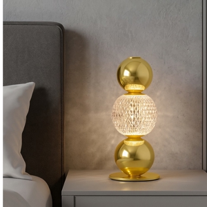 Lampada da comodino oro per camera da letto contemporanea