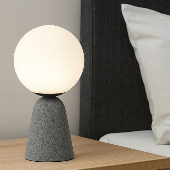 Abat-jour di cemento per comodino camera da letto moderna
