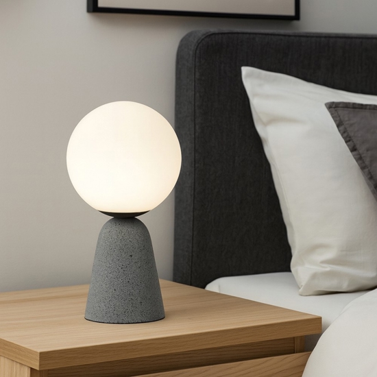 Abat-jour di cemento per comodino camera da letto moderna