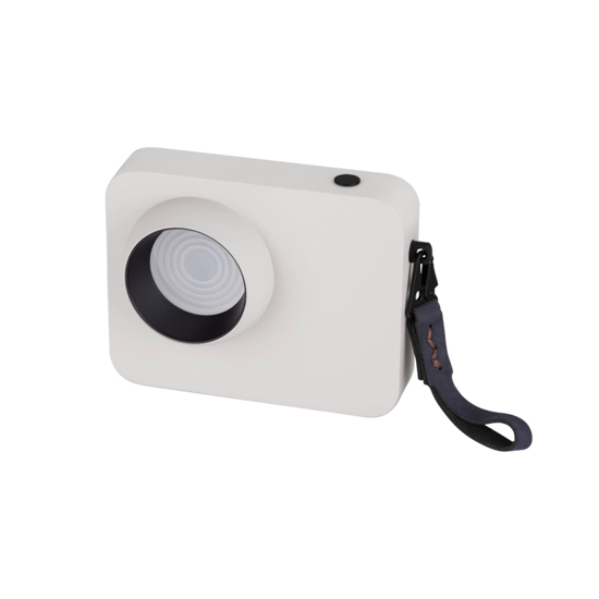 Lampada da comodino portatile moderna macchina fotografica bianca Lampada da comodino portatile moderna macchina fotografica bianca