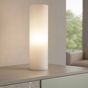 Edo tl1 big lampada da tavolo cilindro vetro bianco ideal lux