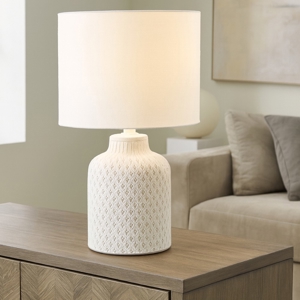 Kali-3 tl1 ideal lux lampada da tavolo in ceramica bianca