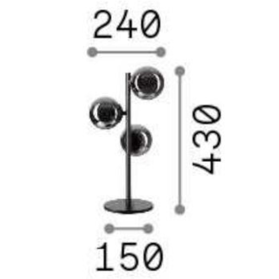 Perlage tl3 ideal lux lampada da tavolo ottone stile contemporaneo