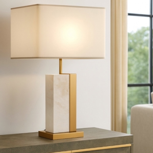 Maytoni lume lampada da tavolo per salone marmo bianco finitura oro