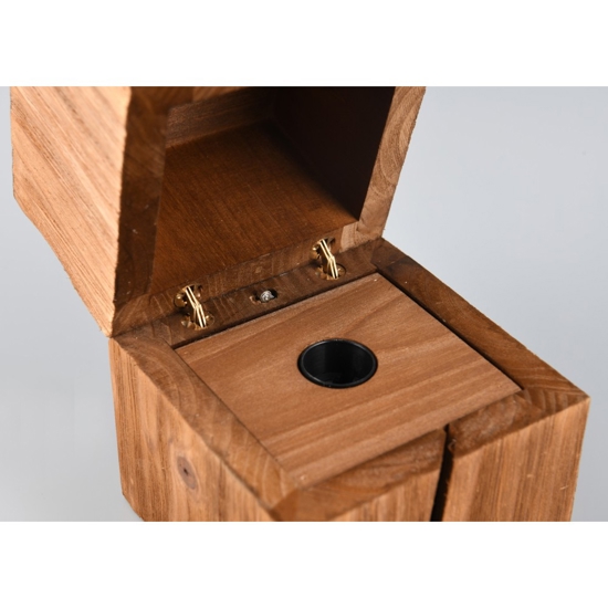 Abat-jour da comodino cubo in legno led 2700k