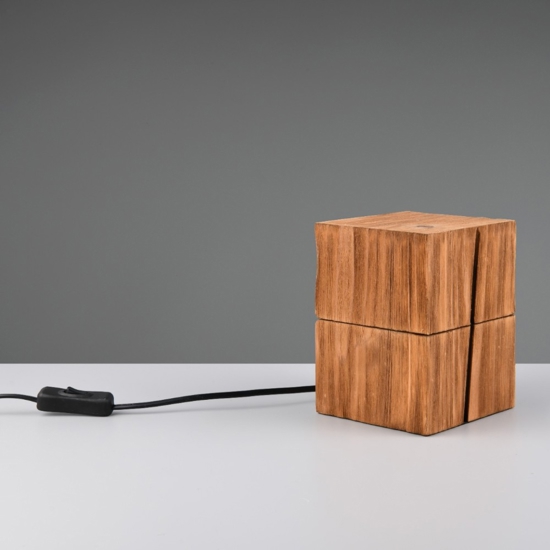Abat-jour da comodino cubo in legno led 2700k