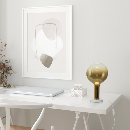 Lampada da tavolo led design moderna sfera vetro oro Lampada da tavolo led design moderna sfera vetro oro