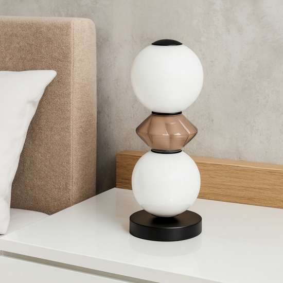 Abat-jour lampada da comodino moderna led 3000k vetro ceramica
