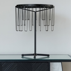 Lampada da tavolo led nera design moderna stelle cadenti