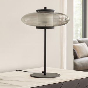 Lampada da tavolo led 8w 3000k in vetro fume design moderna