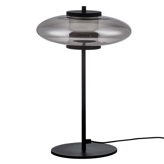 Lampada da tavolo led 8w 3000k in vetro fume design moderna