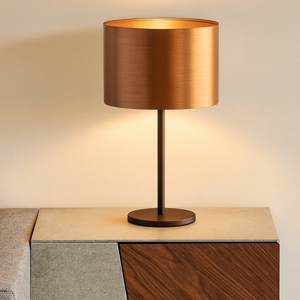 Saganto eglo lampada da tavolo moderna marrone paralume colore rame