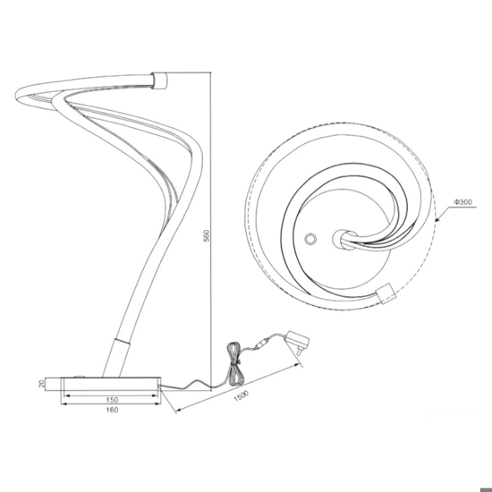 Lampada da tavolo bianca led da 2300k a 4000k design minimal