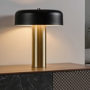 Lampada da tavolo led 18w 3000k oro nero design moderna