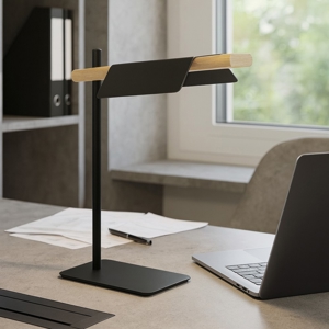 Ermua eglo lampada da scrivania nero legno led 4w 3000k