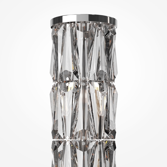 Maytoni lampada da tavolo puntes per soggiorno cromo in cristallo maytoni