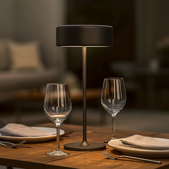 Maytoni ai collaboration lampada da tavoino portatile nera led da 2200k a 4000k