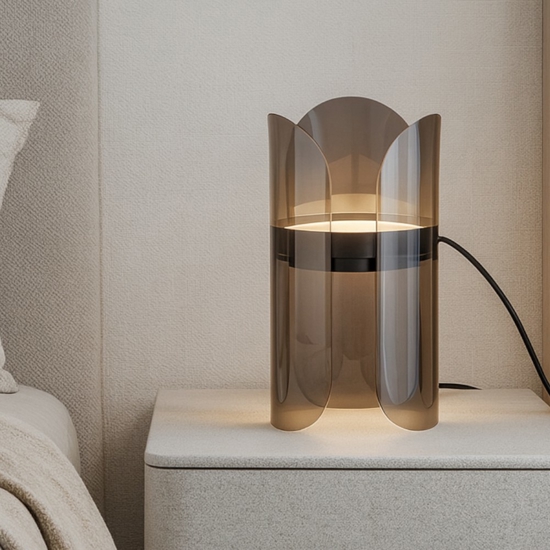 Maytoni insight lampada abat-jour moderna nera bidirezionale led 3000k