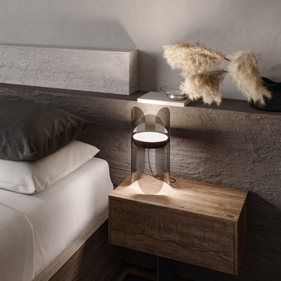 Maytoni insight lampada abat-jour moderna nera bidirezionale led 3000k