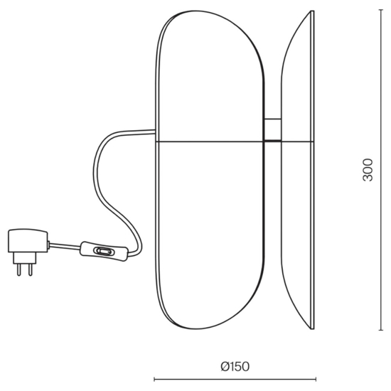 Maytoni insight lampada abat-jour moderna nera bidirezionale led 3000k