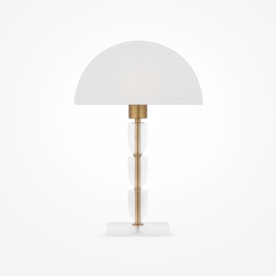 Maytoni prima lampada per tavolo soggiorno oro ottone paralume mezza luna Maytoni prima lampada per tavolo soggiorno oro ottone paralume mezza luna