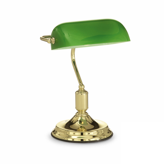 Lawyer tl1 lampada per scrivania ideal lux classica ottone lucido vetro verde Lawyer tl1 lampada per scrivania ideal lux classica ottone lucido vetro verde