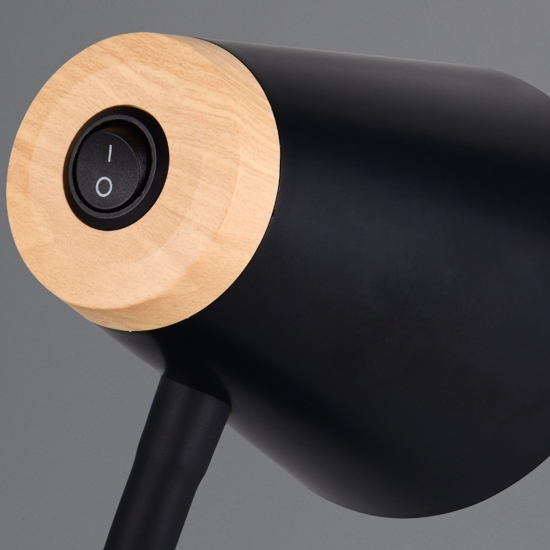 Lampada da scrivania per ufficio orientabile nera con pinza led 4.5w 3000k