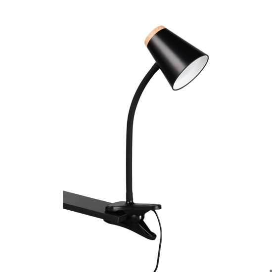 Lampada da scrivania per ufficio orientabile nera con pinza led 4.5w 3000k