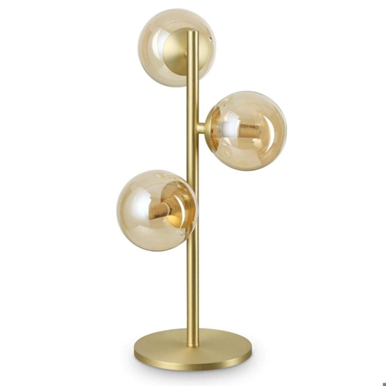 Perlage tl3 ideal lux lampada da tavolo 3 sfere vetro ambra Perlage tl3 ideal lux lampada da tavolo 3 sfere vetro ambra