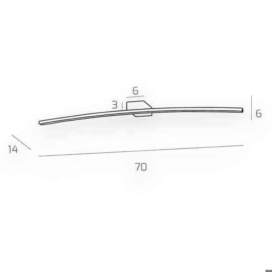 Applique da bagno cromo 4000k top light curved