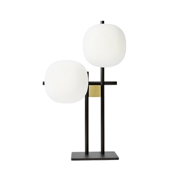 Lingotto miloox lampada da tavolo nero oro sfere vetro bianco Lingotto miloox lampada da tavolo nero oro sfere vetro bianco