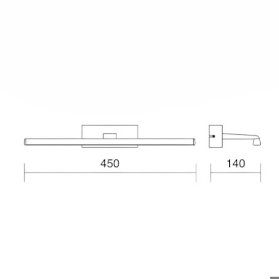Isyluce applique per specchio da bagno 8w 4000k cromo