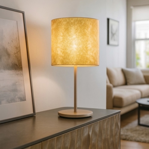 Eglo viserbella lampada da tavolo paralume foglia oro per soggiorno
