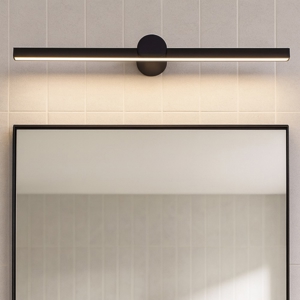 Applique nero squadrato per specchio da bagno 12w 3000k