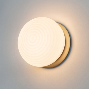 Ondaluce tondo applique da parete sfera vetro bianco metallo oro