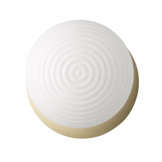 Ondaluce tondo applique da parete sfera vetro bianco metallo oro