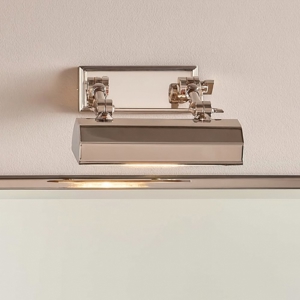 Applique bagni piccola da parete per specchio nichel lucido