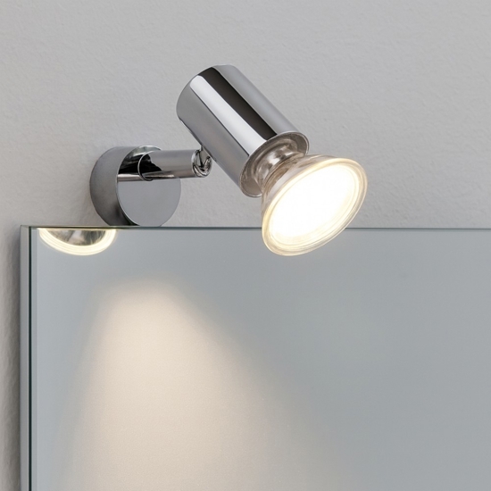 Applique cromo per bagno moderno con luce orientabile Applique cromo per bagno moderno con luce orientabile