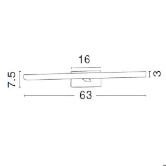 Applique cromo da bagno led 18w 3000k ip44